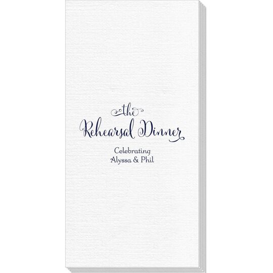 Curly Script Rehearsal Dinner Deville Guest Towels